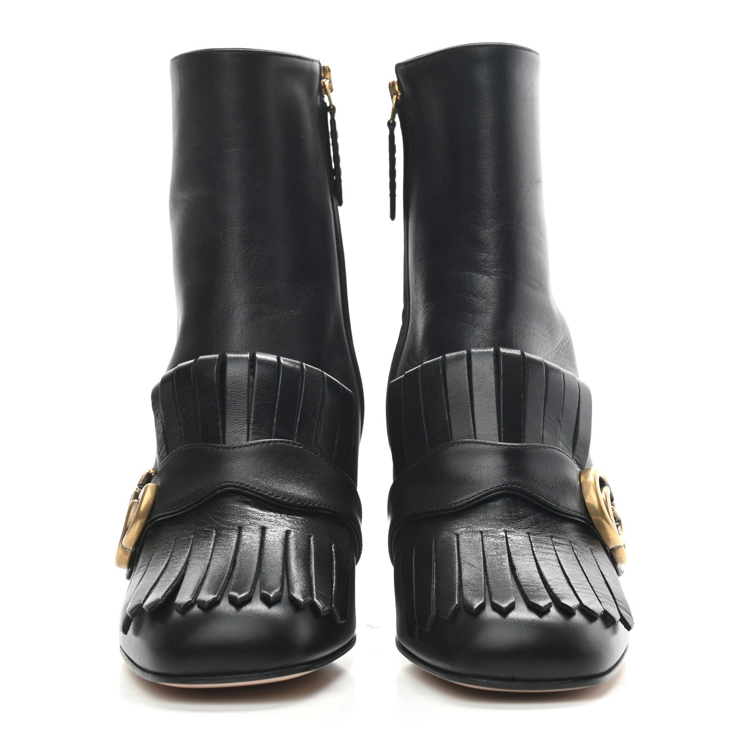 Malaga Kid GG Marmont Fringe 75mm Ankle Boots 38 Black