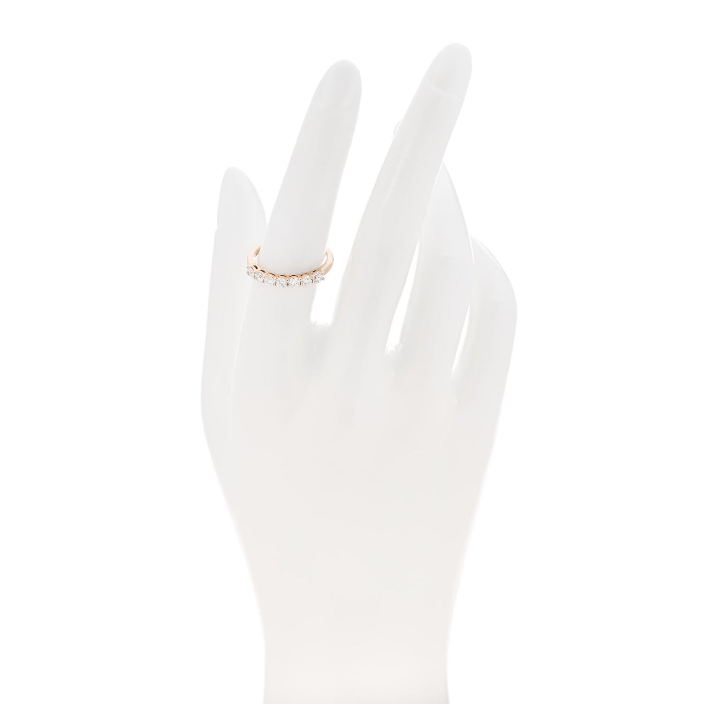 18K Rose Gold Diamond 3mm Half Circle Embrace Band Ring 54 6.75