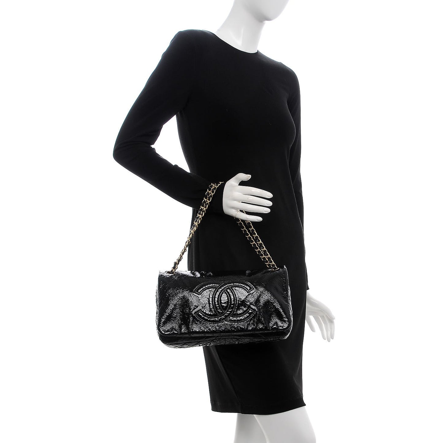 Vinyl Medium Rock and Chain Flap Black