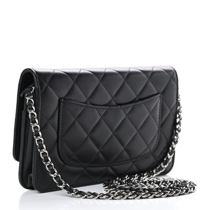 Chanel Lambskin Quilted Wallet On Chain WOC Black 3 of 16