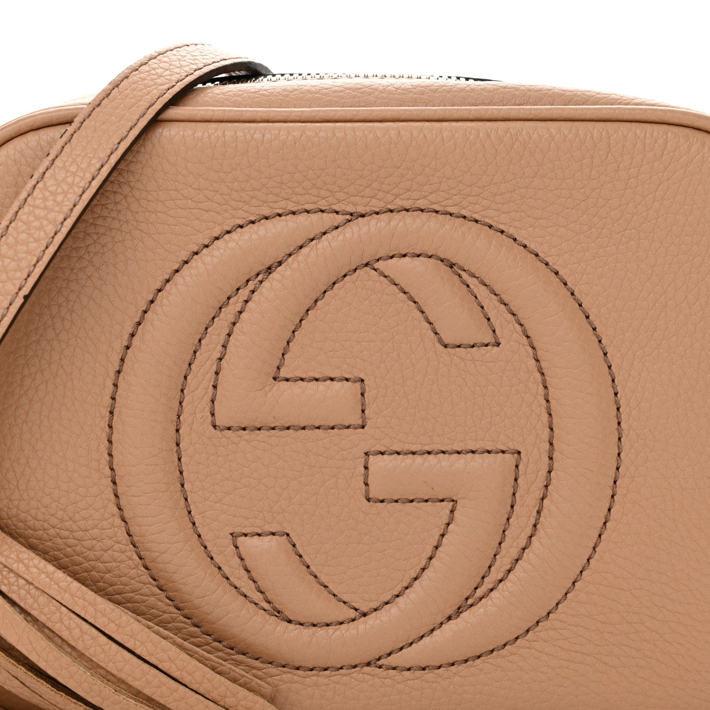 Pebbled Calfskin Small Soho Disco Bag Camelia