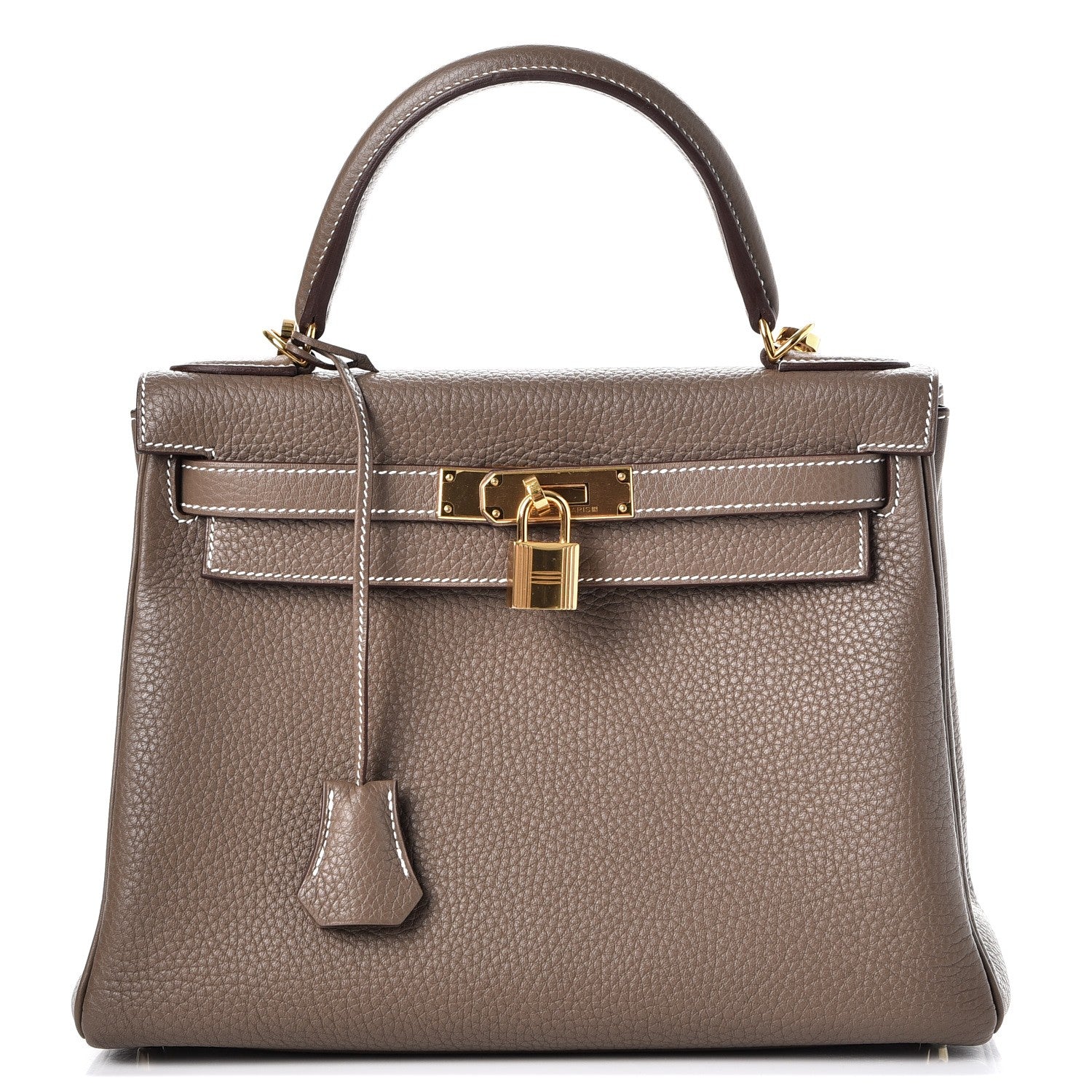 Hermes Taurillon Clemence Kelly Retourne 28 Etoupe 1 of 37