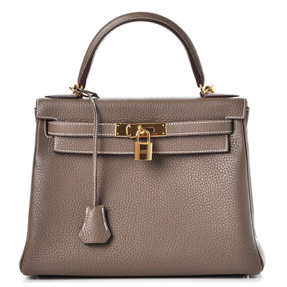 Hermes Taurillon Clemence Kelly Retourne 28 Etoupe 1 of 37