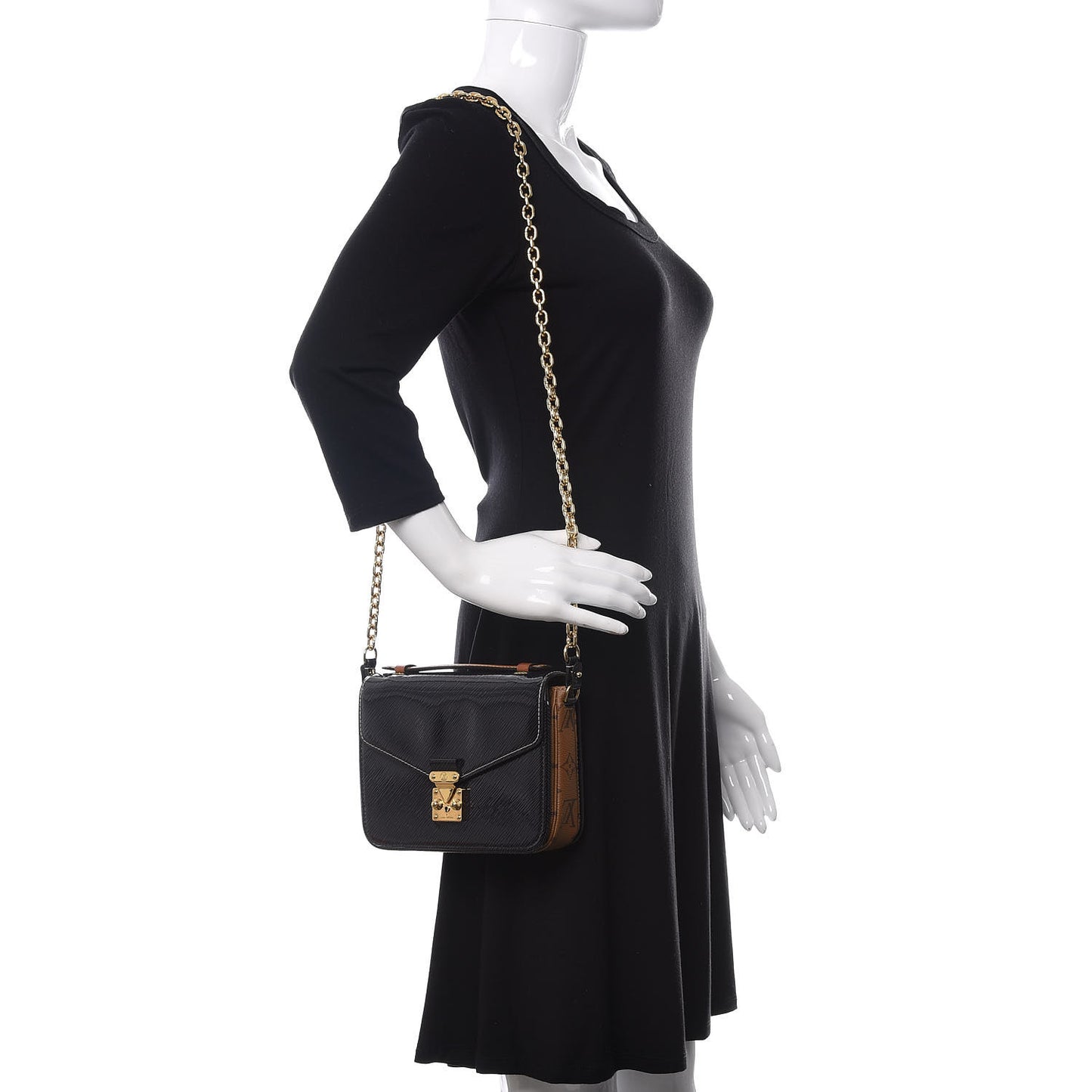 Shiny Epi Reverse Monogram Pochette Metis Mini Marine
