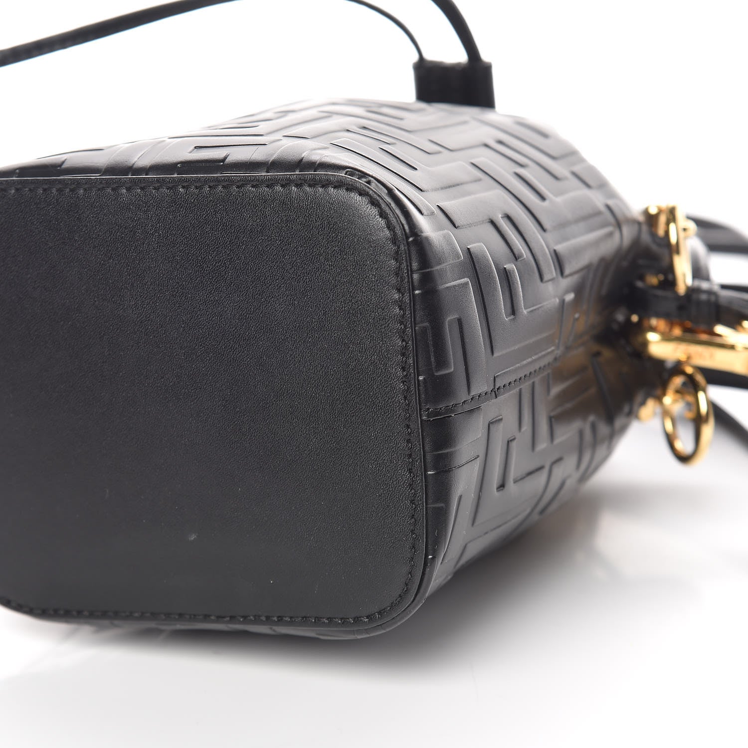 Fendi Vitello Liberty F is Fendi FF 1974 Embossed Mini Mon Tresor Bucket Bag Black 9 of 10