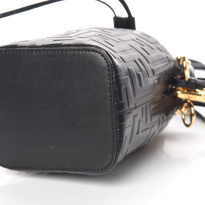 Fendi Vitello Liberty F is Fendi FF 1974 Embossed Mini Mon Tresor Bucket Bag Black 9 of 10