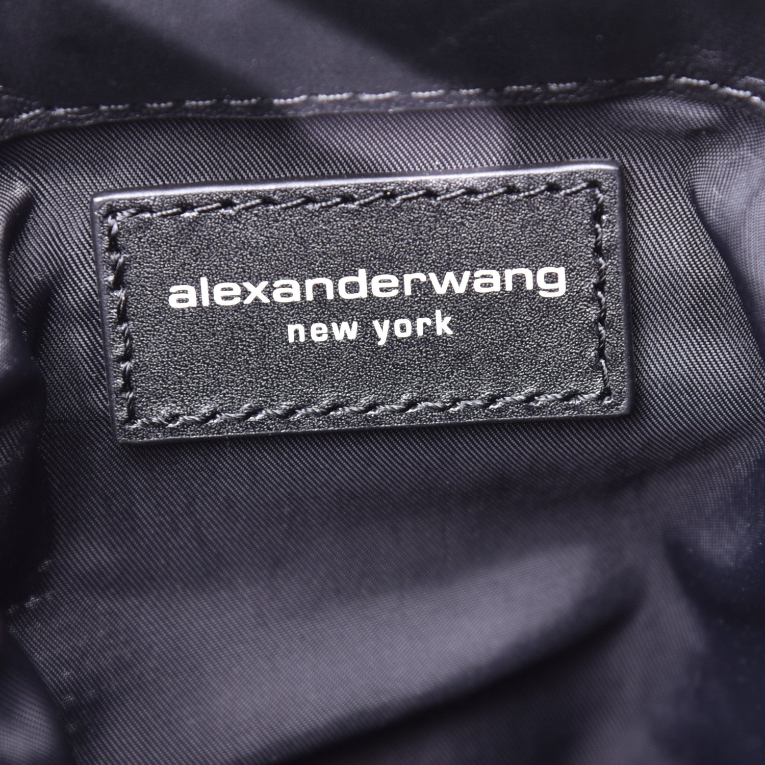 Alexander Wang Rhinestone Chain Mesh Wanglock Logo Pouch Black White 6 of 10