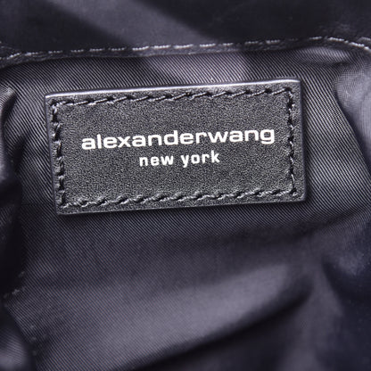 Alexander Wang Rhinestone Chain Mesh Wanglock Logo Pouch Black White 6 of 10