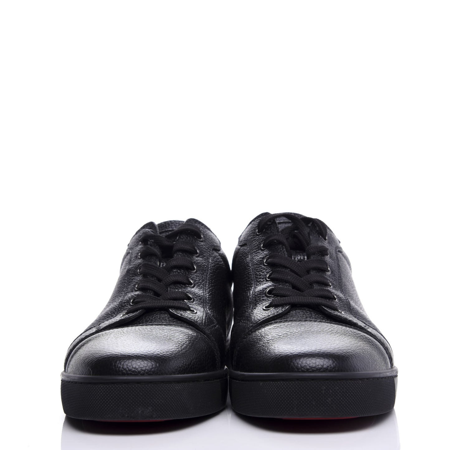 Grained Calfskin Mens Louis Junior Flat Sneakers 46 Black