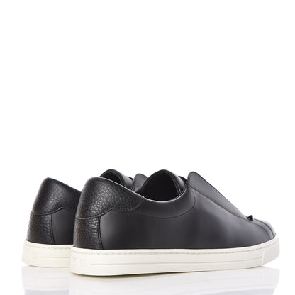 Fendi Vitello Microfiber FF Rockoclick Slip On Sneakers 39 Black Tobacco 4 of 10
