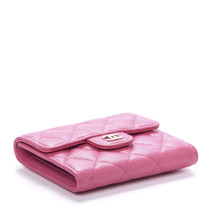 Chanel Caviar Quilted Compact Flap Wallet Pink 4 of 9