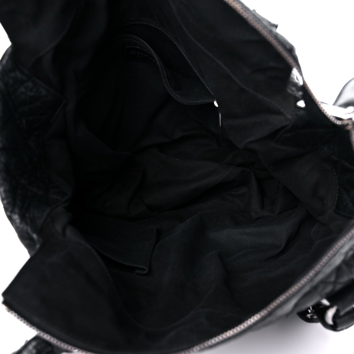 Distressed Lambskin Vintage Ligne Lady Braid Tote Black