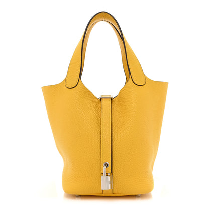 Hermes Taurillon Clemence Picotin Lock 18 PM Jaune De Naples 1 of 11