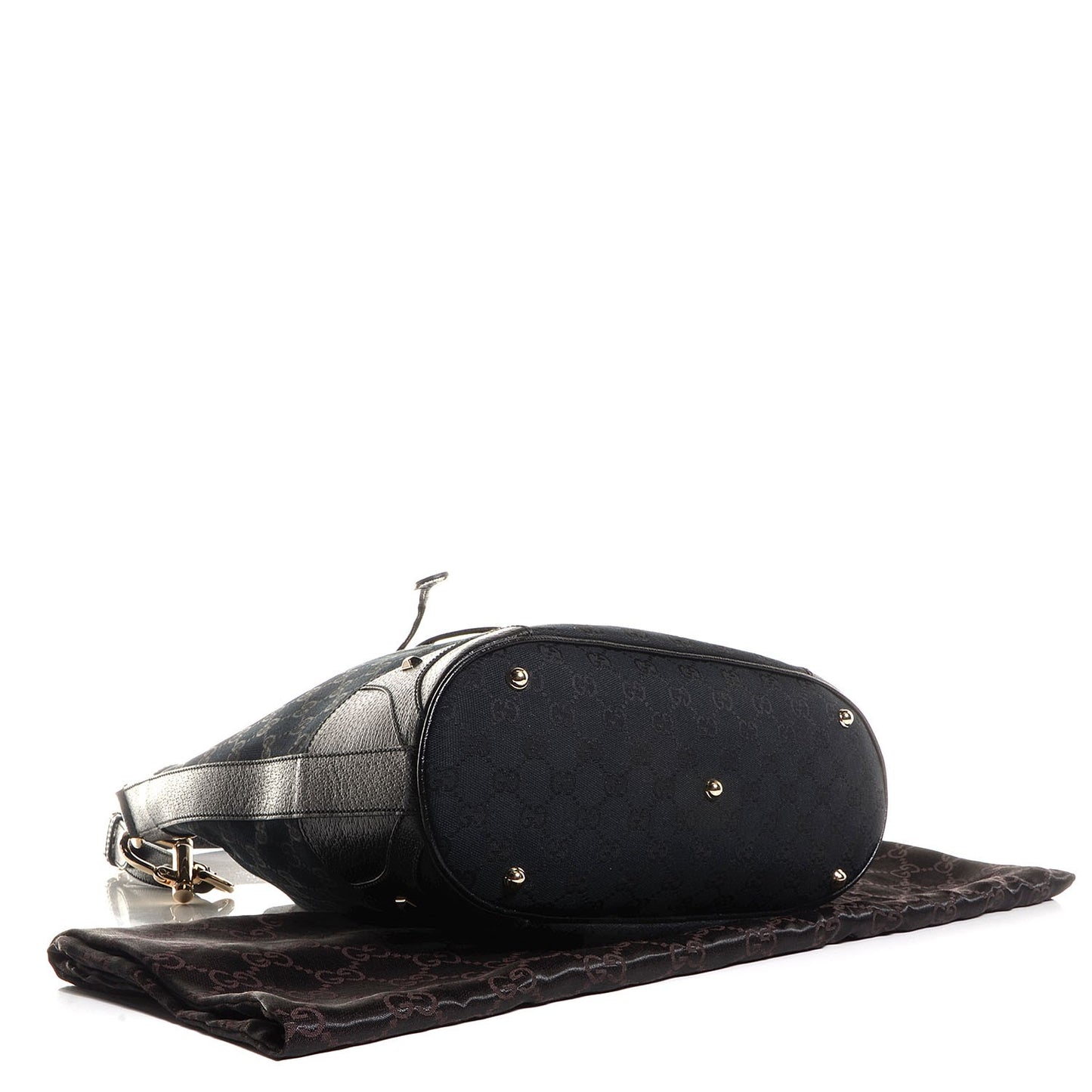Monogram Drawstring Shoulder Bag Black