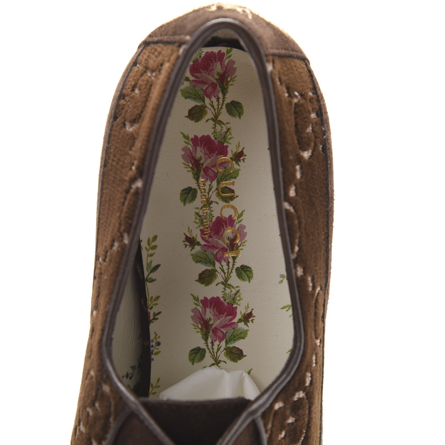 Gucci Velvet GG Monogram Thompson Derby Loafers 36.5 Vintage Cocoa Brown 7 of 8