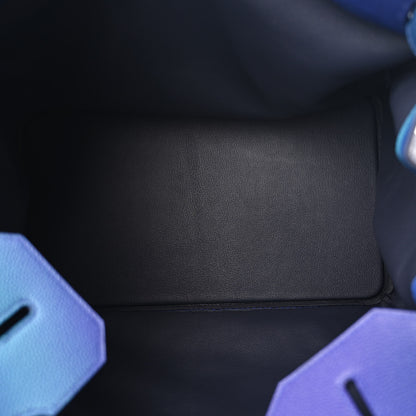 Hermes Togo HAC Cosmos Birkin 40 Bleu Nuit Violet Aqua 11 of 13