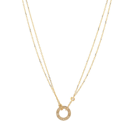 Cartier 18K Yellow Gold 2 Diamond LOVE Necklace 1 of 5