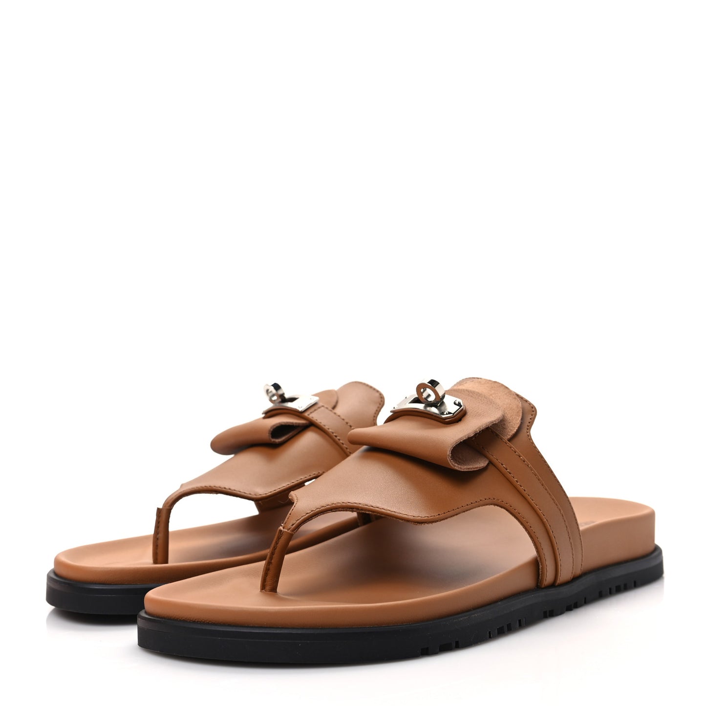 Calfskin Womens Empire Sandals 38 Naturel