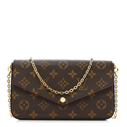 Louis Vuitton Monogram Pochette Felicie Chain Wallet Fuchsia 2 of 13