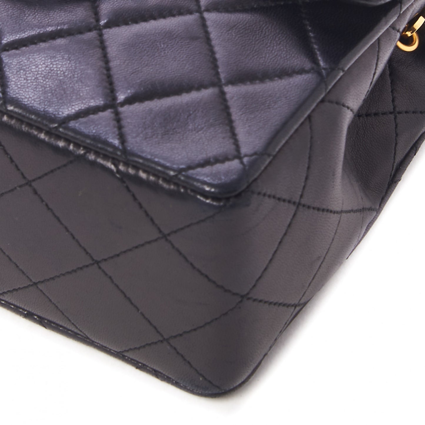 Lambskin Quilted Mini Square Flap Bag Black