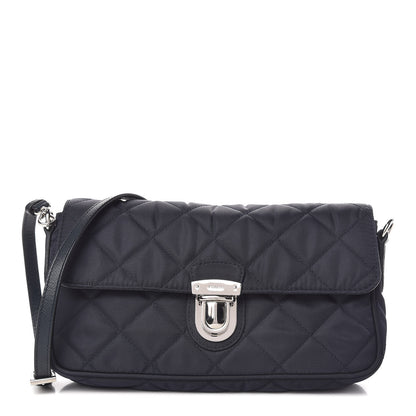 Prada Nylon Tessuto Quilted Flap Navy 1 of 12