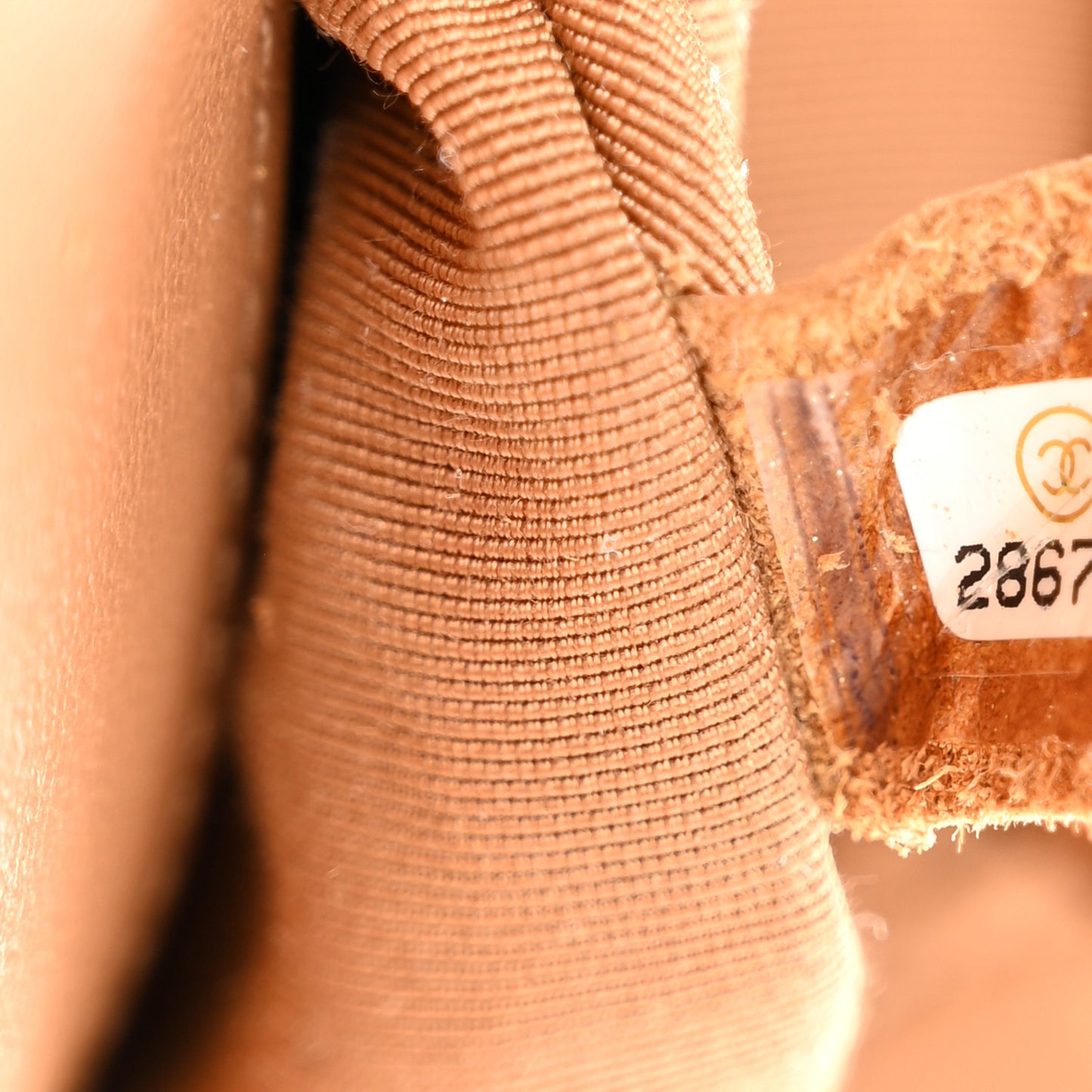 Calfskin Chevron Quilted Medium Boy Flap Beige