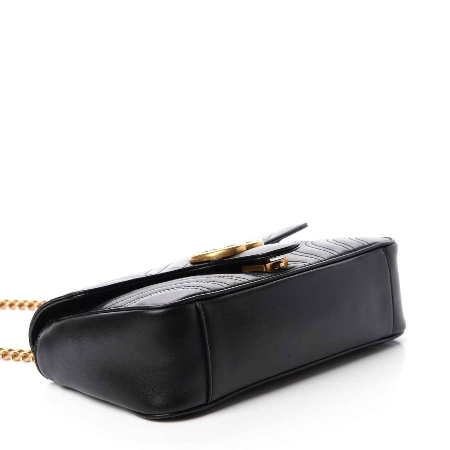 Calfskin Matelasse Small GG Marmont Shoulder Bag Black