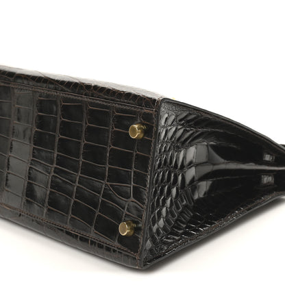 Hermes Shiny Alligator Kelly Sellier 32 Havane 10 of 10