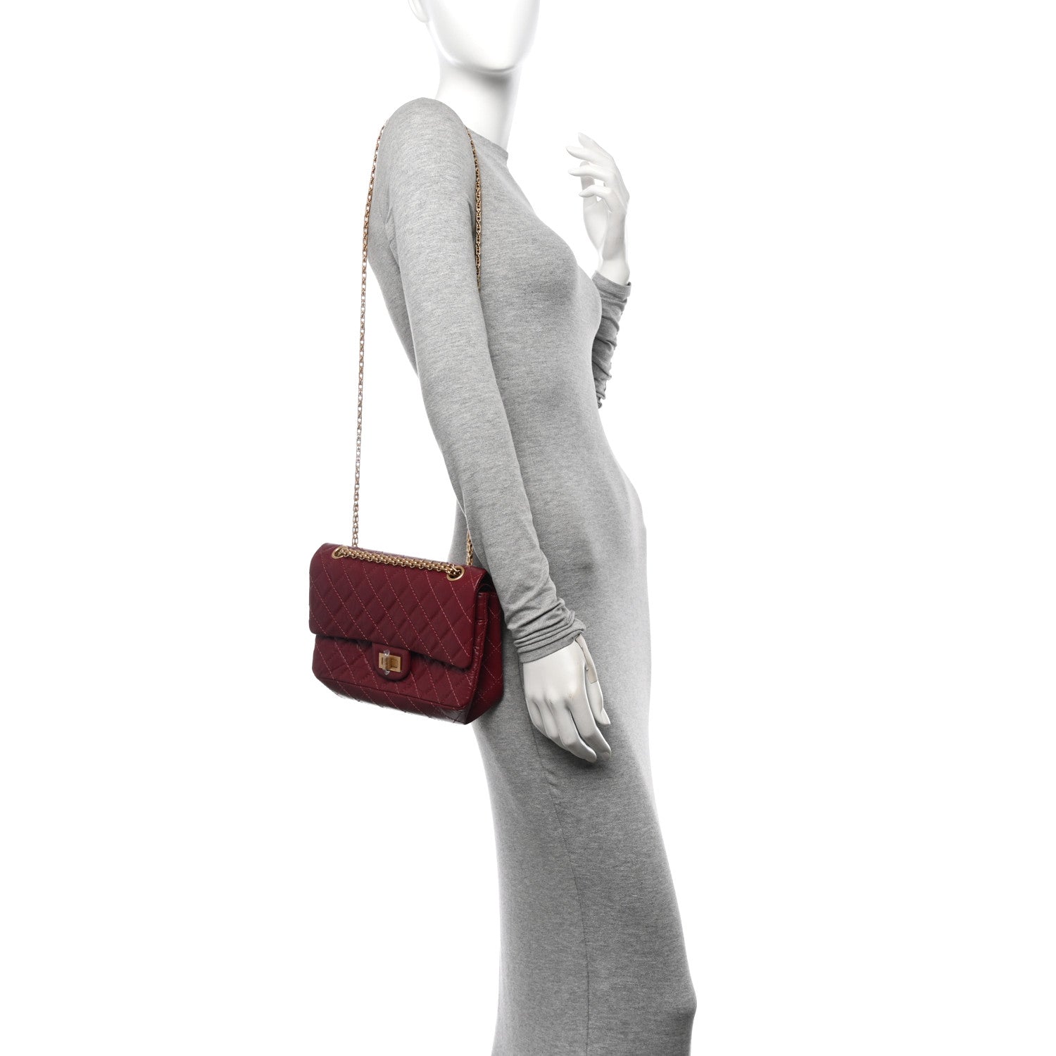 Chanel Aged Calfskin Quilted 2.55 Reissue 225 Flap Burgundy 2 of 12