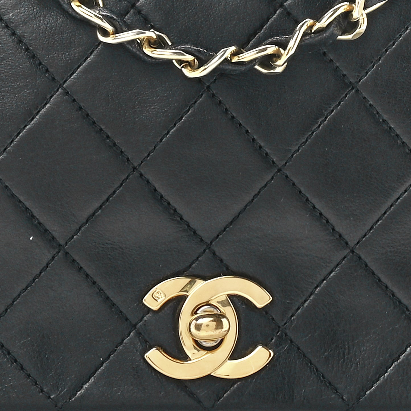 Lambskin Quilted Small Single Flap Bag Black