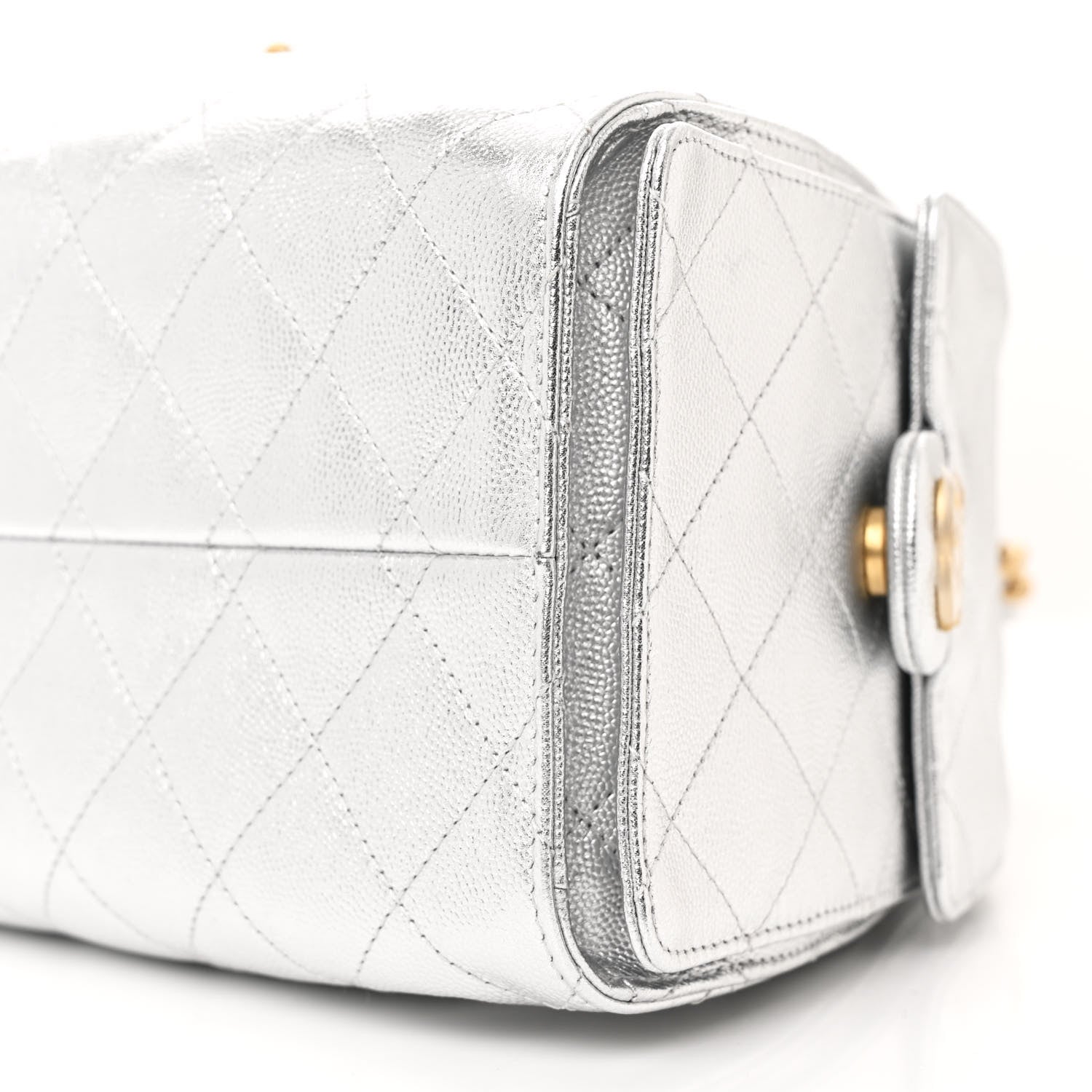 Chanel Metallic Caviar Quilted Small Chanel 25 Handbag Silver 10 of 11