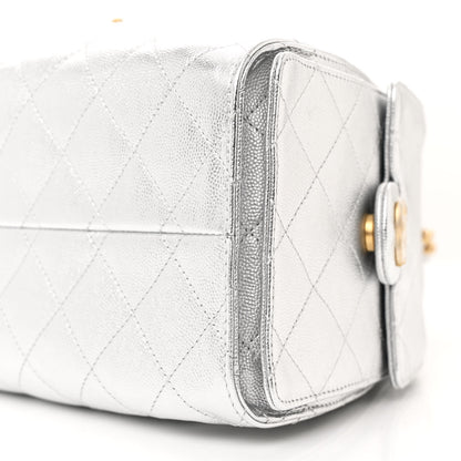 Chanel Metallic Caviar Quilted Small Chanel 25 Handbag Silver 10 of 11