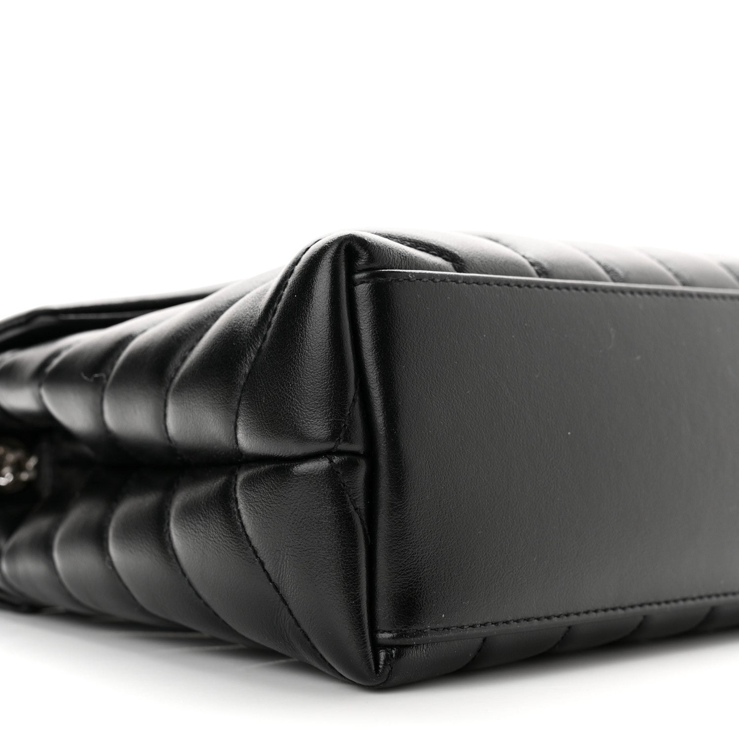 Saint Laurent Calfskin Y Quilted Monogram Small Loulou Chain Satchel Black 9 of 10