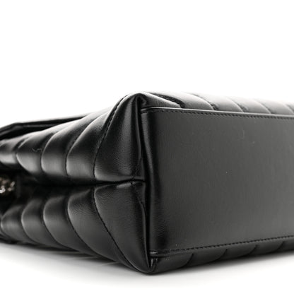 Saint Laurent Calfskin Y Quilted Monogram Small Loulou Chain Satchel Black 9 of 10