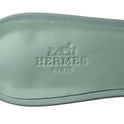 Hermes Epsom Oasis Sandals 37.5 Vert Embrun 6 of 9