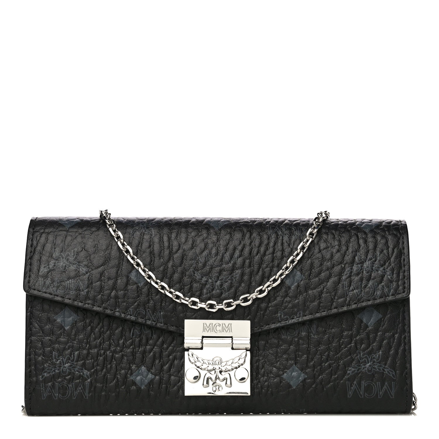 MCM Visetos Large Patricia Wallet On Chain Black 1 of 15