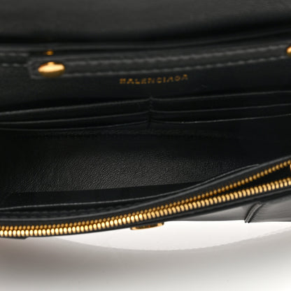 Balenciaga Shiny Box Calfskin XS Hourglass Wallet On Chain Black 5 of 9