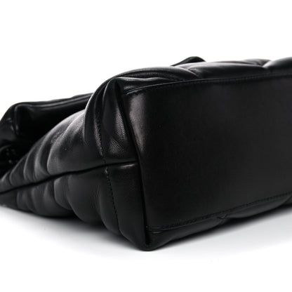 Saint Laurent Lambskin Quilted Small Loulou Puffer Monogram Chain Satchel Black 9 of 13