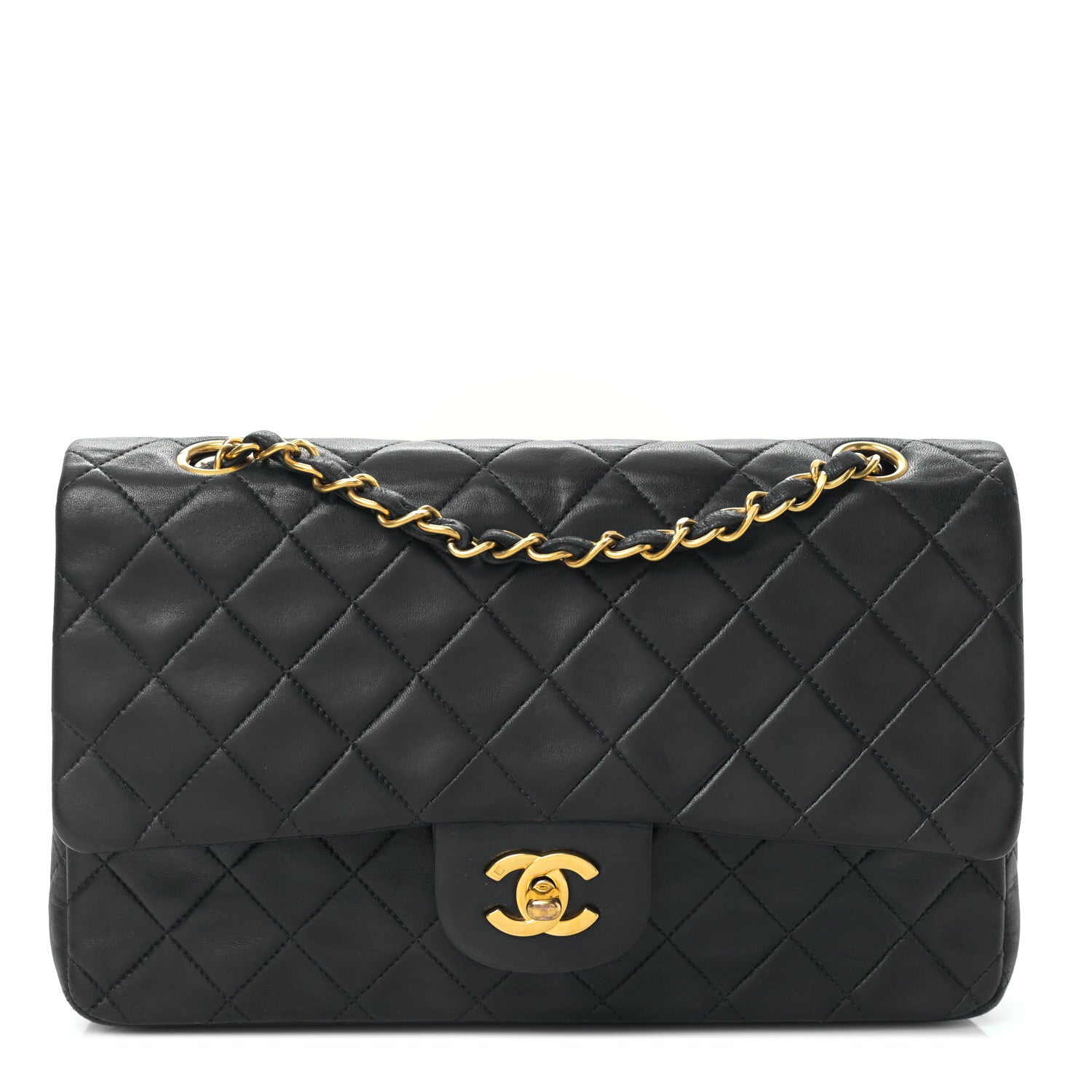 Chanel Lambskin Quilted Medium Double Flap Black 1 of 10