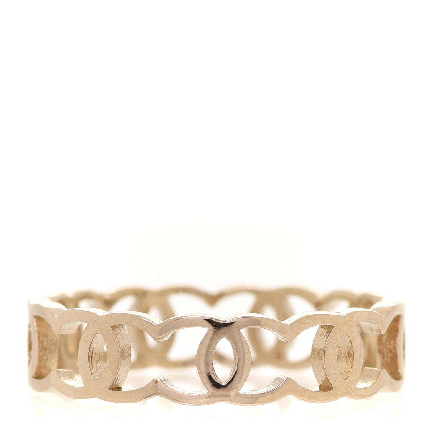 Chanel Metal CC Ring 54 6.75 Gold 3 of 5