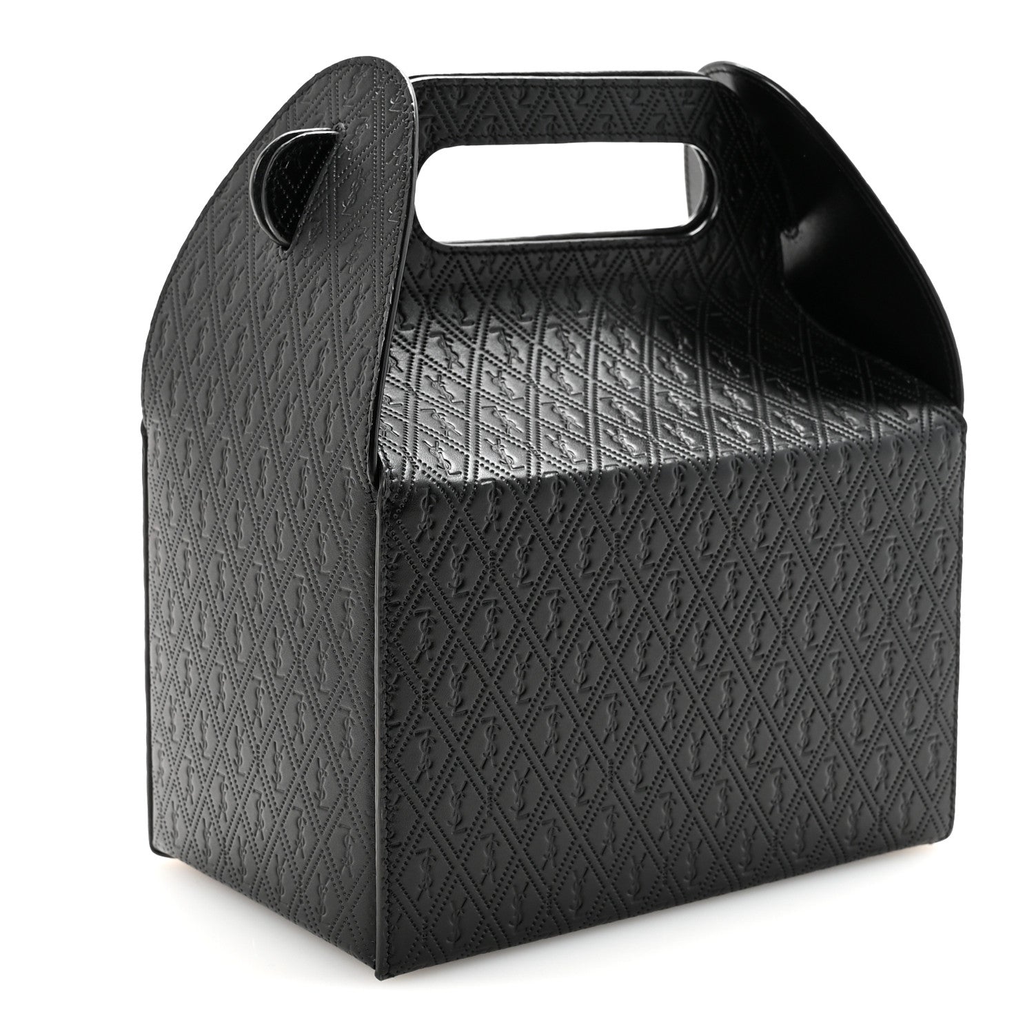 Saint Laurent Calfskin Monogram Take Away Box Black 3 of 10