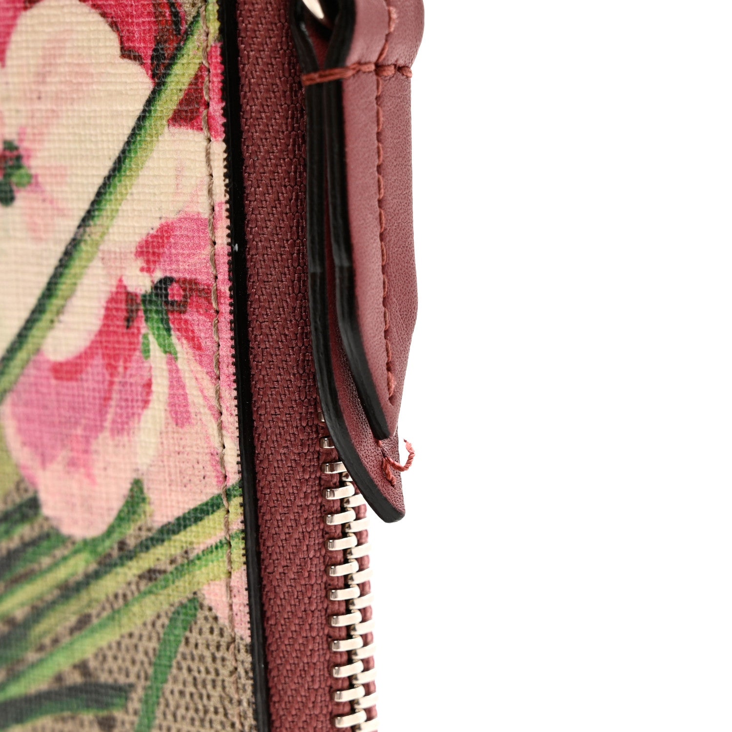 Gucci GG Supreme Monogram Blooms Small Zip Pouch Beige Multicolor Dry Rose 7 of 7