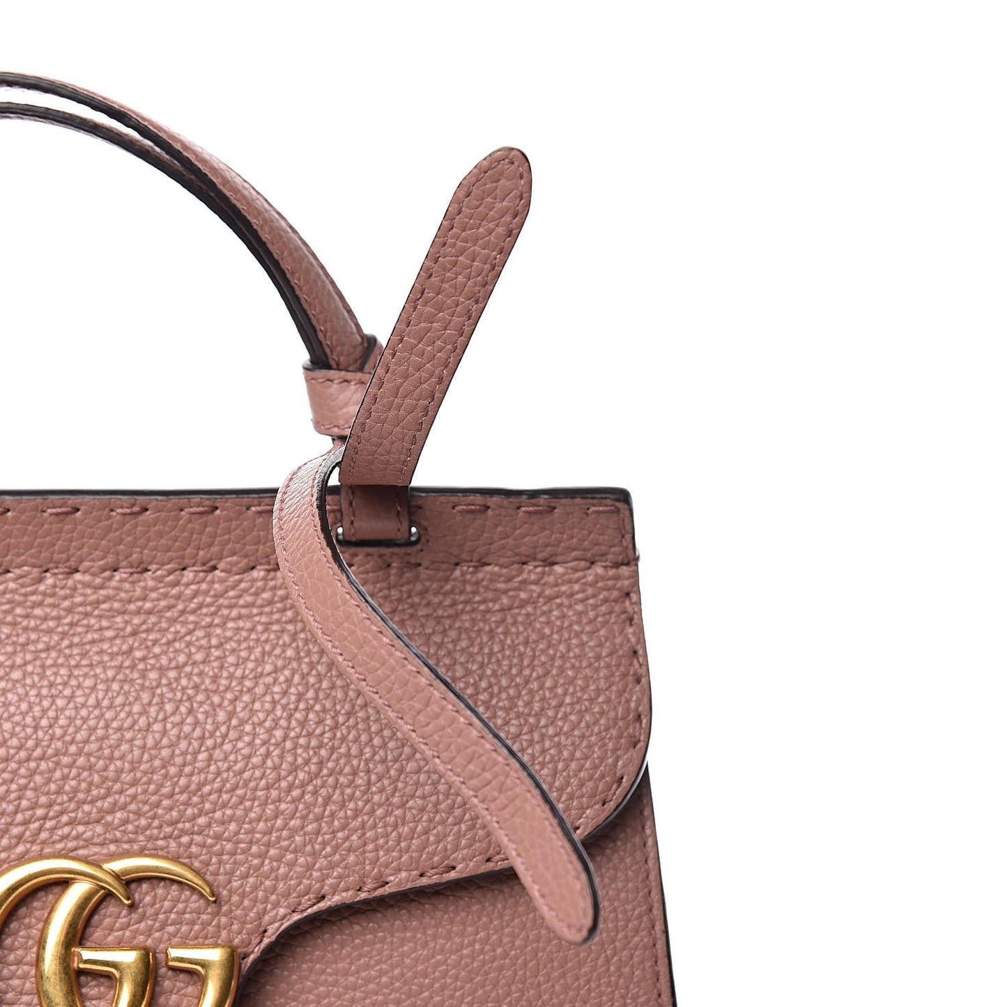 Calfskin Mini GG Marmont Top Handle Bag Rosy Phard
