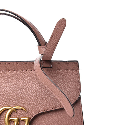 Gucci Calfskin Mini GG Marmont Top Handle Bag Rosy Phard 10 of 12