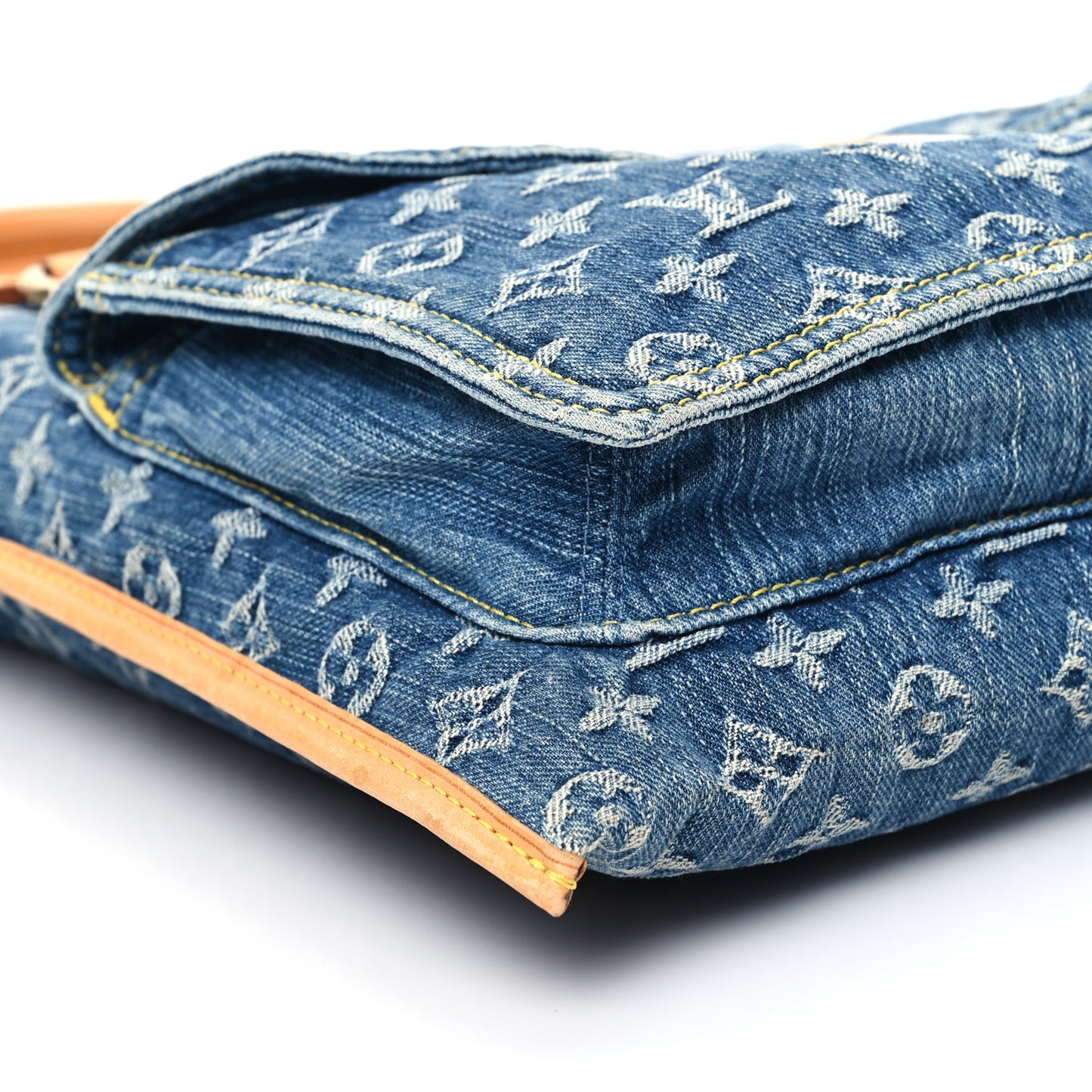 Monogram Denim Sac Plat Blue