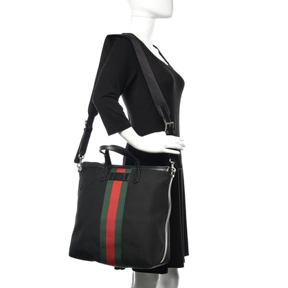Gucci Techno Canvas Web Vertical Tote Black 2 of 10