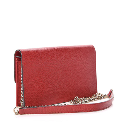 Gucci Dollar Calfskin Interlocking G Chain Wallet Red 3 of 13