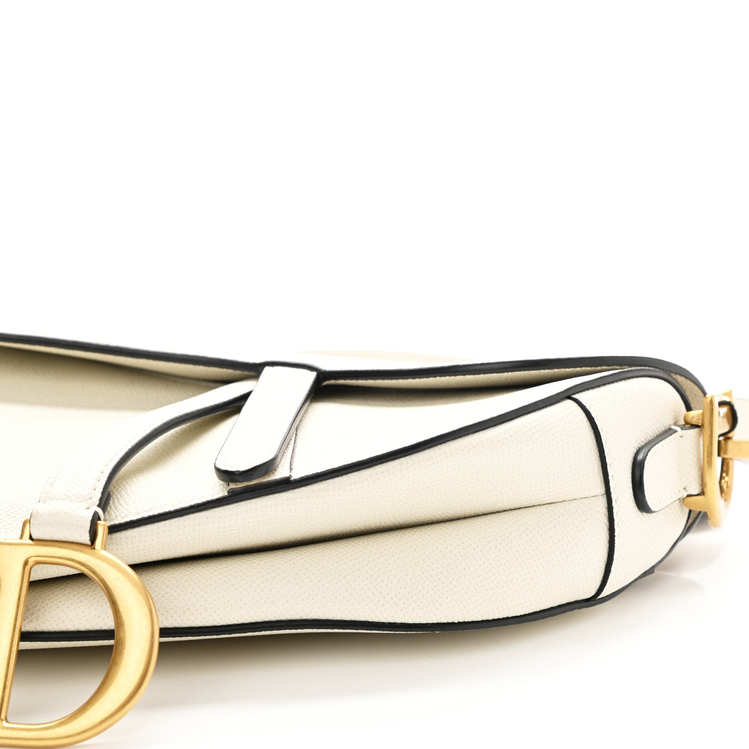 Christian Dior Grained Calfskin Saddle Bag White 9 of 10