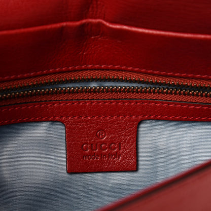 Gucci Calfskin Diagonal GG Medium Thiara Double Envelope Shoulder Bag Black Red 9 of 11