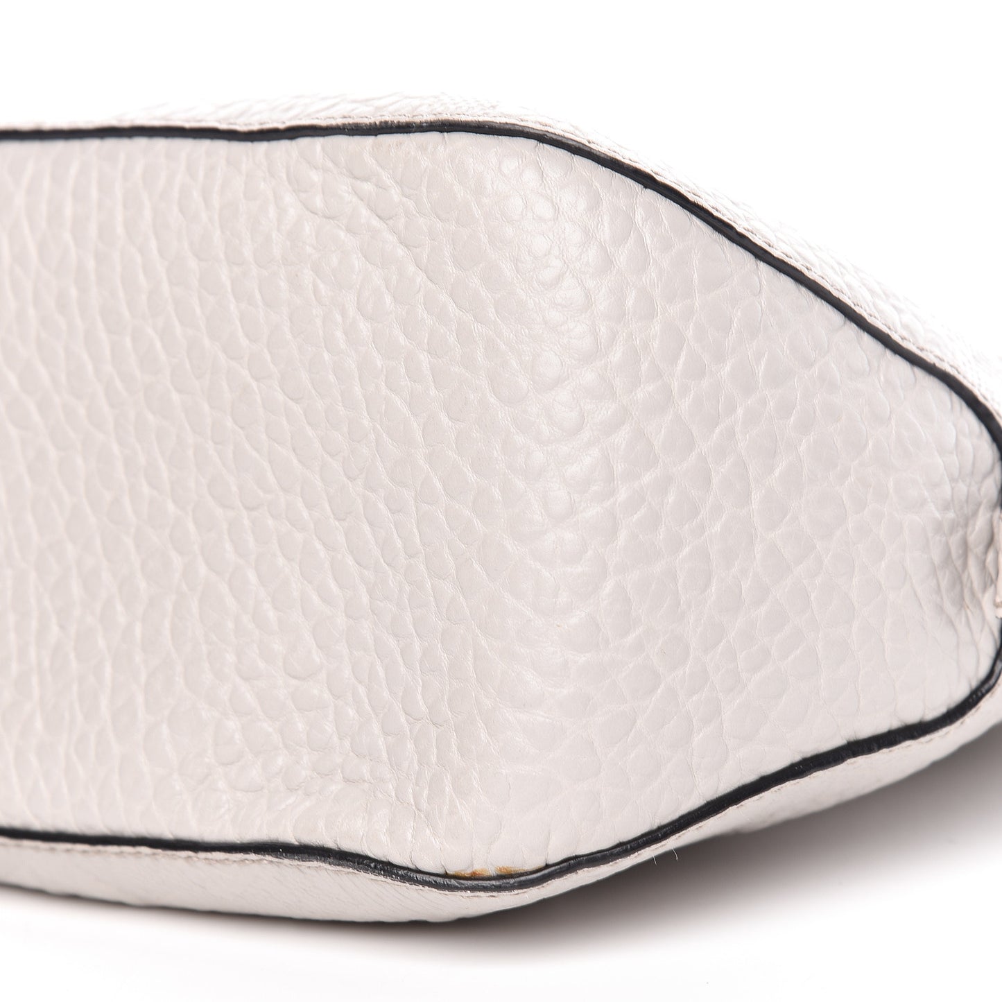 Heritage Grain Check Embossed Small Orchard Bowling Bag Stone White